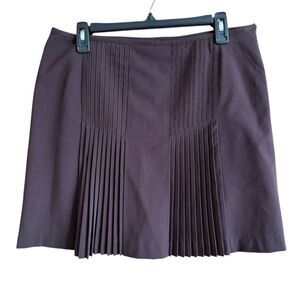 Worthington Works Petite Brown Pleated A-Line Career Skirt Size 12P
